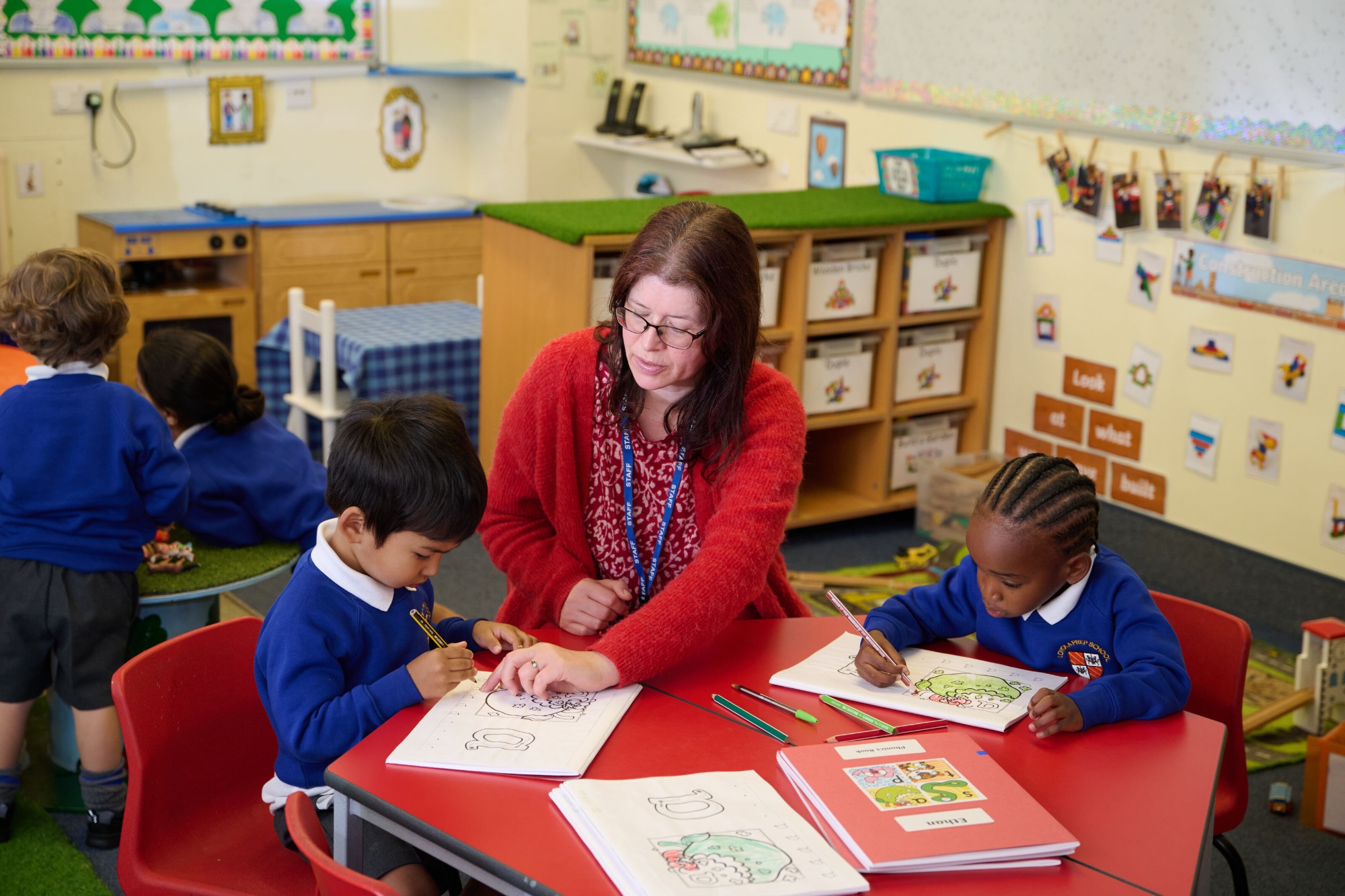 Loyola kindergarten boys in class